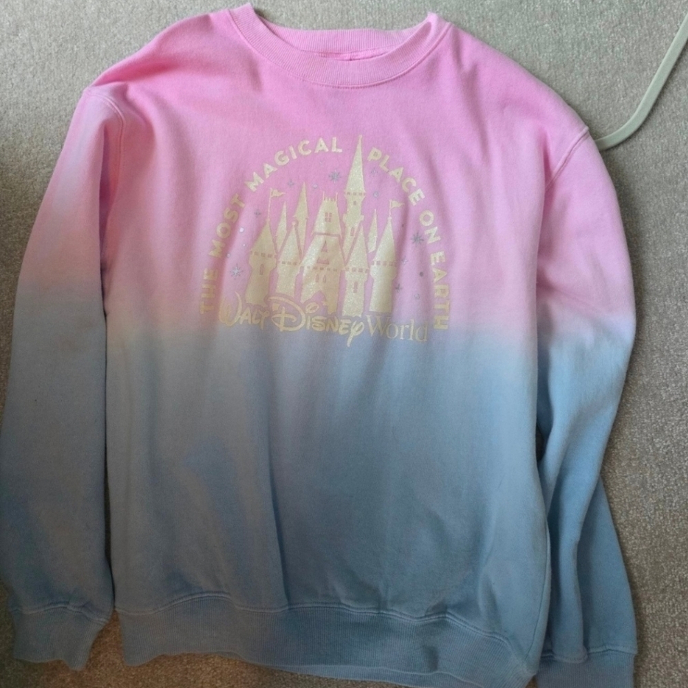 WALT DISNEY WORLD PARK THE MOST MAGICAL PLACE ON EARTH OMBRE SWEATSHIRT ADULT XS
